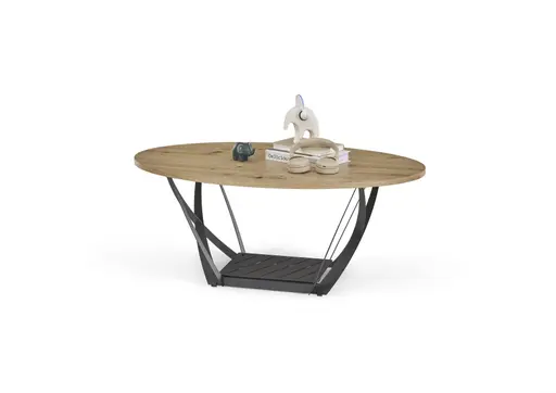 Couchtisch - LB ca. 100x60 cm, Artisan Eiche Nachbildung, Schwarz