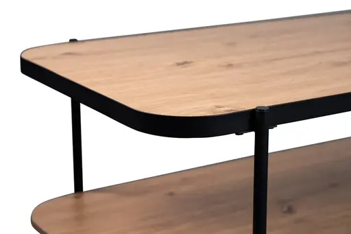 Couchtisch - LB ca. 120x64 cm, Artisan Eiche Nachbildung, Schwarz