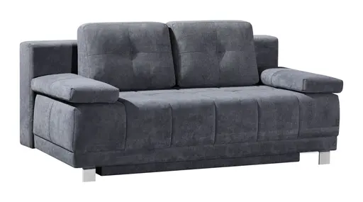 Querschläfer - Schlaffunktion mit Bettkasten, Stoff, Dunkelgrau