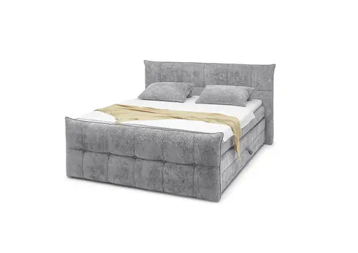 Boxspringbett- Liegefläche ca. 180x200 cm, Stoff, Grau