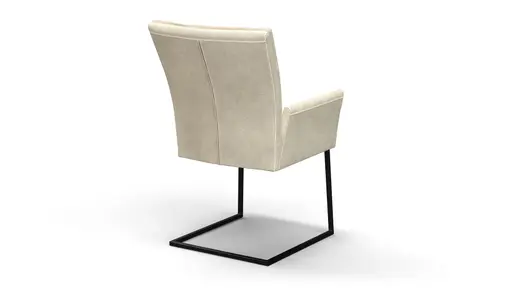 Armlehnstuhl Floriana - Stoff, Graubeige