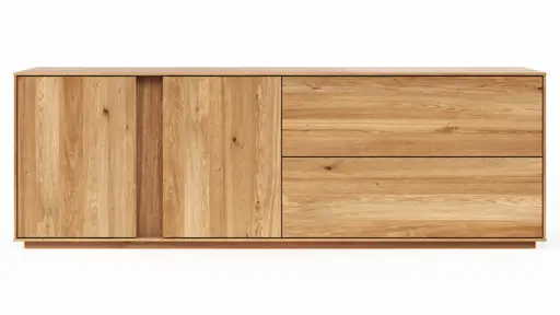 Mediaboard Saratoga - Wildeiche massiv, natur geölt