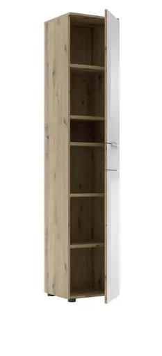 Büroschrank - B ca. 40 cm, Artisan Eiche Nachbildung, Weiß