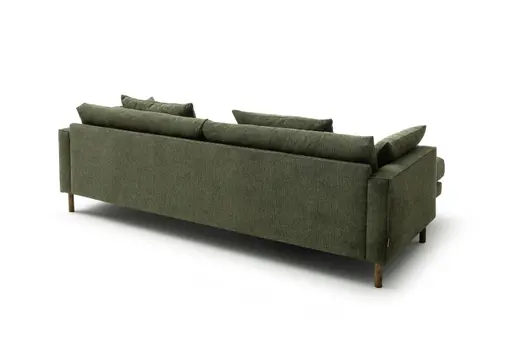 Ecksofa Anesa - Longchair links, 1,5-Sitzer, Stoff, Grün