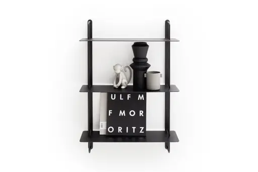 Wandregal Dagny - BHT ca. 60x85x18 cm, Metall, Schwarz