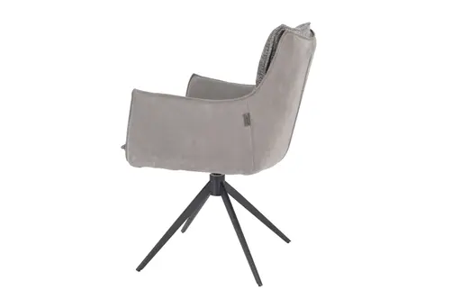 Armlehnstuhl MANDY - drehbar, Stoff, Graubeige
