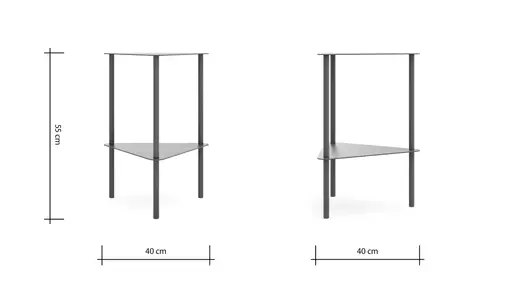 Beistelltisch Dagny - BHT ca. 40x55x40 cm, Dreieckig, Metall, Camparirot
