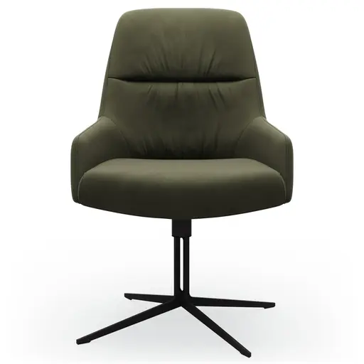 Armlehnstuhl Sagres - drehbar, Leder, olive