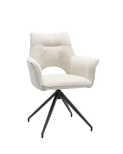 Armlehnstuhl MALEEN - drehbar, Stoff, Beige