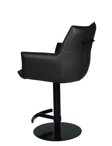 Barhocker MAKANA - drehbar, höhenverstellbar, Stoff, Schwarz