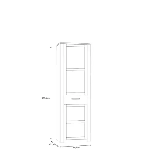 Garderobenkombination FELLIAN- B ca. 240 cm, Weiß, Eiche Dekor