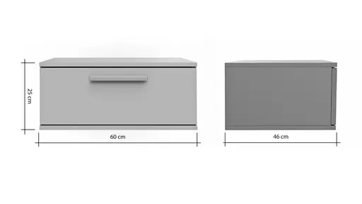 Hängeschrank Viana - Holzwerkstoff, Steingrau