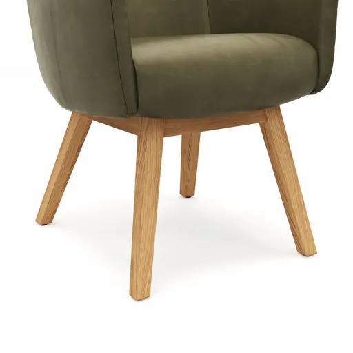 Armlehnstuhl Calgary - Leder, Olive