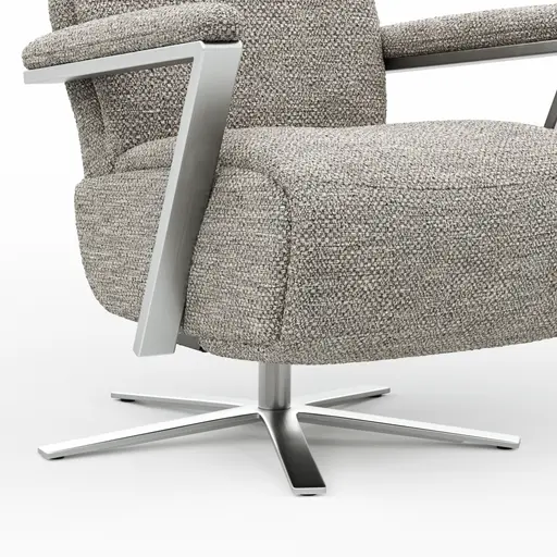   Drehsessel Enno Lazyline - Größe L inkl. Relaxfunktion, Stoff, Silber