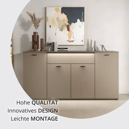 Sideboard - mit Beleuchtung, B ca. 174 cm, Basalt