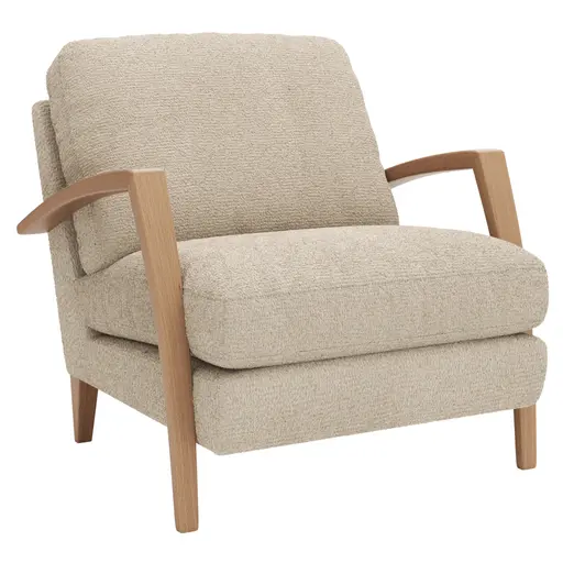 Sessel Karasu - Chic, Stoff, Natur