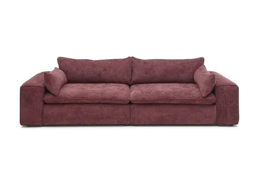 Sofa - 3-Sitzer, Stoff, Bordeaux