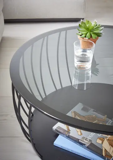 Couchtisch Pavia - Durchmesser ca. 45 cm, Parsolglas