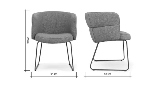 Armlehnstuhl Milana - Stoff, Grau