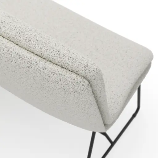 Bank Jukka - B ca. 200 cm, Stoff, Champagner, Kufe, Schwarz