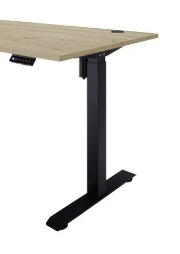 Schreibtisch - höhenverstellbar, LB ca. 160x77 cm, Artisan Eiche Nachbildung, Schwarz