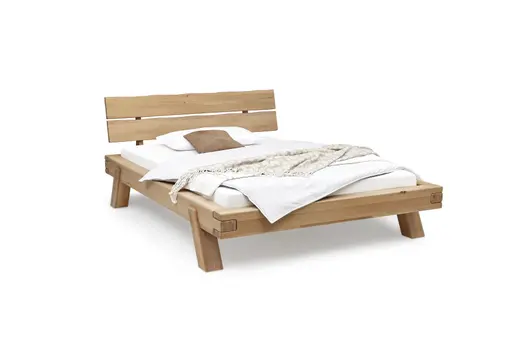 Bettgestell- Liegefläche ca. 140x200 cm, Buche, Massiv, Geölt