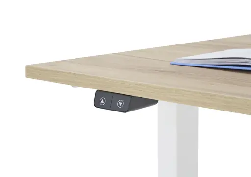 Schreibtisch GELI - höhenverstellbar, LB ca. 140x80 cm, Eiche Nachbildung, Weiß