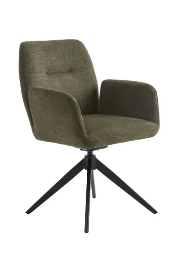 Armlehnstuhl - drehbar, Stoff, Olivgrün