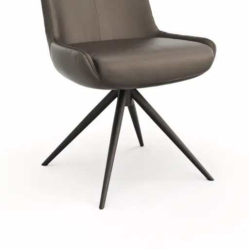 Stuhl Mis - Leder, Dunkelbraun, Gestell, Schwarz