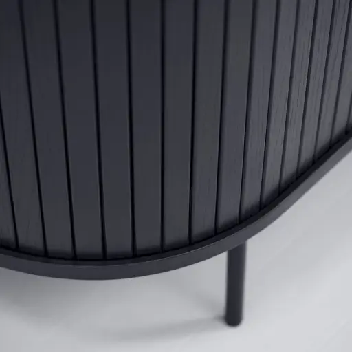 Sideboard - B ca. 140 cm, Eiche Furnier, Schwarz