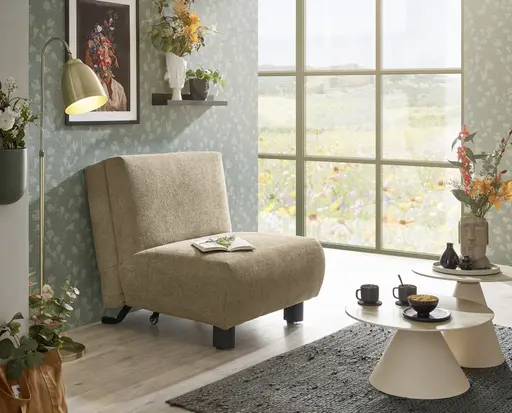 Faltsessel EBBY - ohne Armlehne inkl. Schlaffunktion, Stoff, Braun