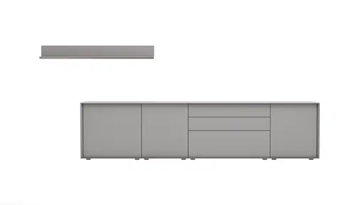 Wohnwand Parano - Lack, Hellgrau