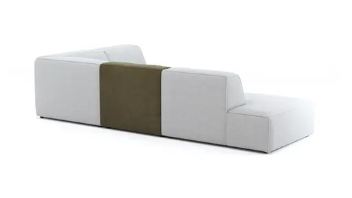 Ecksofa Elementos - Abschlusselement mit 1-Sitzer und Ecke rechts, Stoff, Hellgrau