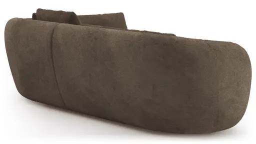 Ecksofa Karasu - 3-Sitzer mit Ottomane rechts, Stoff, Taupe