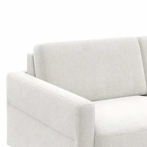 Schlafsofa Laredo - 2,5-Sitzer inkl. Schlaffunktion und Armlehne klappbar, Stoff, Offwhite