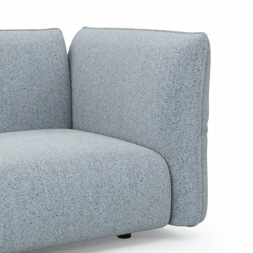 Ecksofa Motone - Ecke links mit 2,5-Sitzer, Stoff, Hellblau