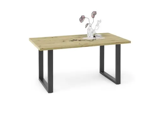 Esstisch - LB ca. 160x90 cm, Asteiche, Schwarz