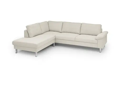 Ecksofa COOL - Ecke links mit 2,5-Sitzer, Stoff, Natur