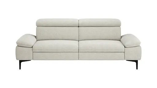 Sofa Felipa - 3-Sitzer inkl. Kopfteil verstellbar, Stoff, Natur
