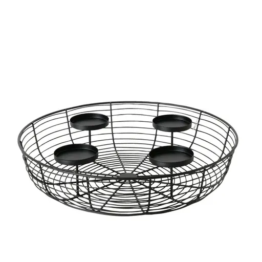 Kerzenleuchter - DH ca. 36x8 cm, Schwarz
