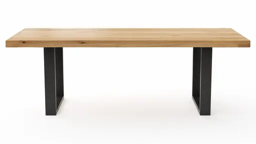 Esstisch Clifton - LB ca. 220x100 cm, Wildeiche massiv, Schwarz verfüllt