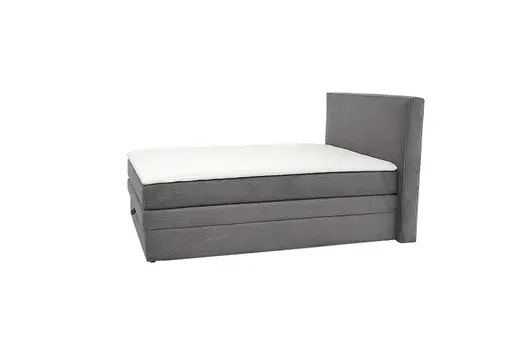Boxspringbett JANETT- Liegefläche ca. 140x200 cm, Stoff, Grau