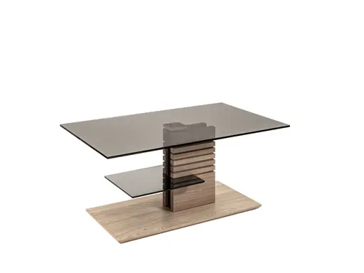 Couchtisch - höhenverstellbar, LBH. ca. 100x60x47-65 cm, Glas, Schwarz