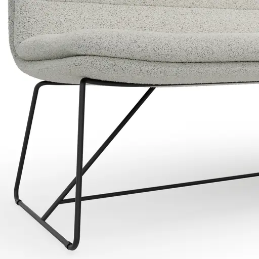 Bank Jukka - B ca. 200 cm, Stoff, Champagner, Kufe, Schwarz