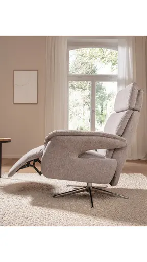 Relaxsessel Amila - Größe M, inkl. Relaxfunktion und Kopfteilverstellung, Stoff, Grau