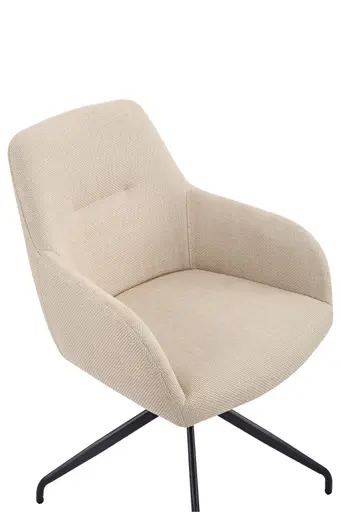 Armlehnstuhl - drehbar, Stoff, Beige