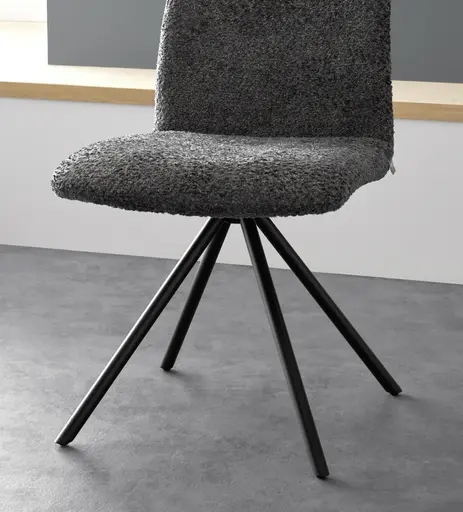 Stuhl Sedana - drehbar, Stoff, Dunkelgrau