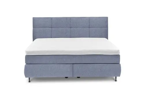  Boxspringbett ALICA- Liegefläche ca. 180x200 cm, Stoff, Hellblau	