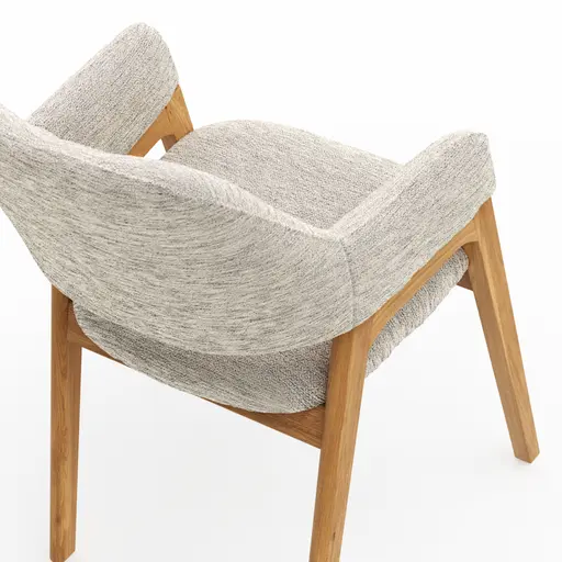 Armlehnstuhl Flore 1 - Stoff, Creme