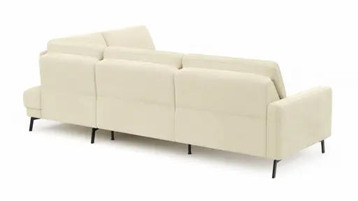 Ecksofa Valera - 3-Sitzer mit Ecke rechts inkl. Rückenlehne verstellbar, Stoff, Natur